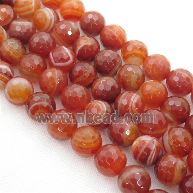 natural red Carnelian Agate beads, sardonyx, faceted round