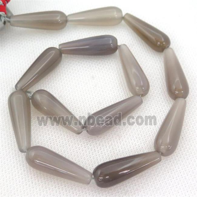 gray Agate teardrop beads