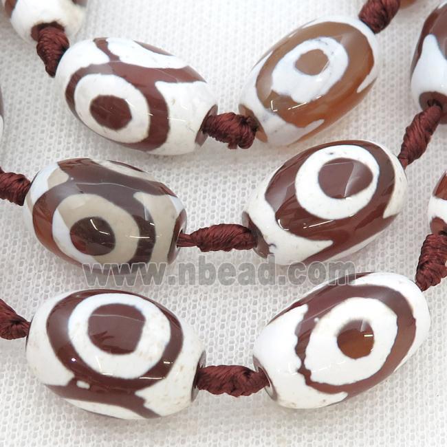 Tibetan Agate barrel beads, eye