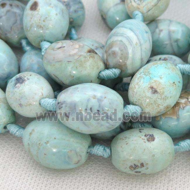 turq Agate barrel beads