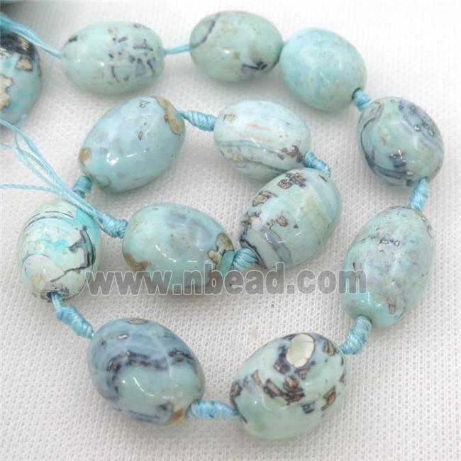 turq Agate barrel beads