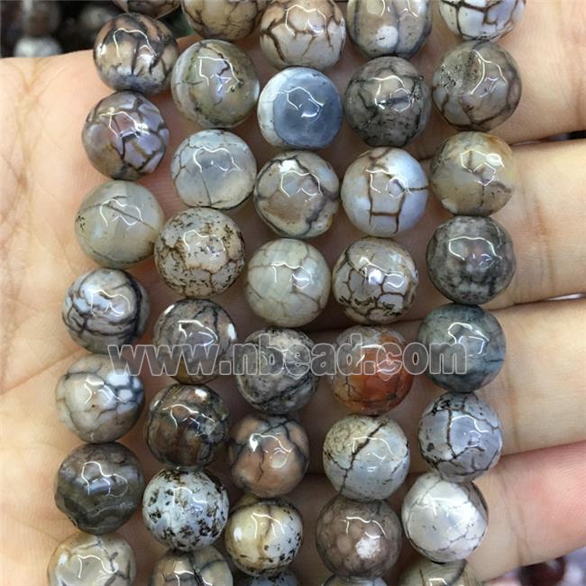 coffee dragonVeins Agate Beads, faceted round