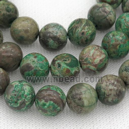 green Ocean Jasper Beads, round
