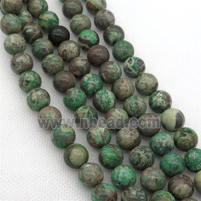 green Ocean Jasper Beads, round