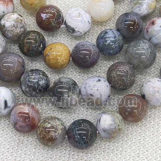 natural Ocean Agate Beads, round
