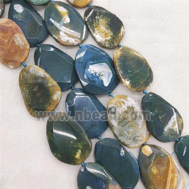 dragon veins Agate slice beads, faceted
