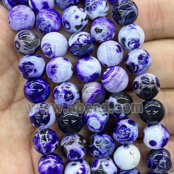 Purple Fire Agate Beads Round