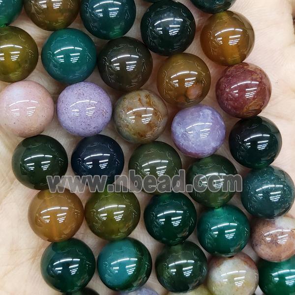 Brazilian Agate Beads Multicolor Smooth Round A-Grade