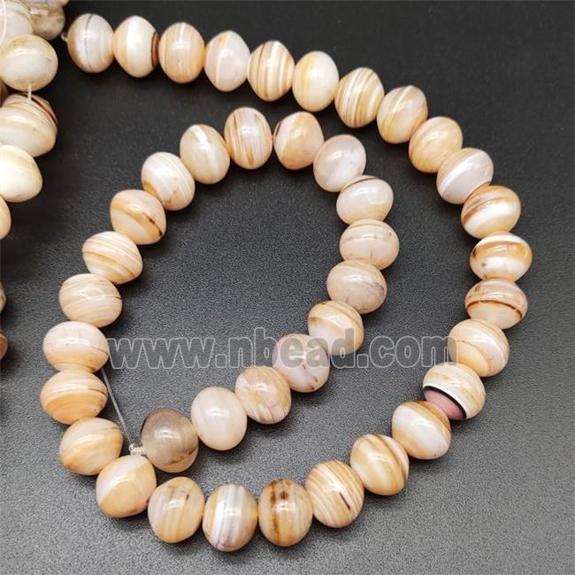 Brown Striped Agate Beads Smooth Rondelle Natural Color