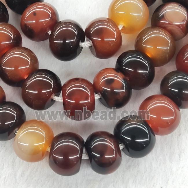 Natural Fancy Agate Rondelle Beads Smooth