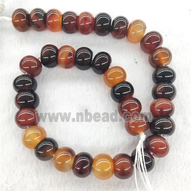 Natural Fancy Agate Rondelle Beads Smooth