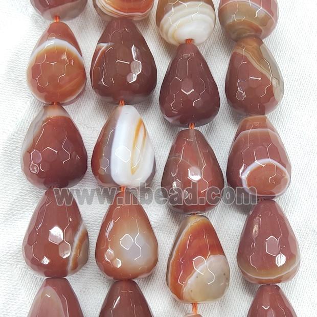 Natural Red Carnelian Teardrop Beads Faceted