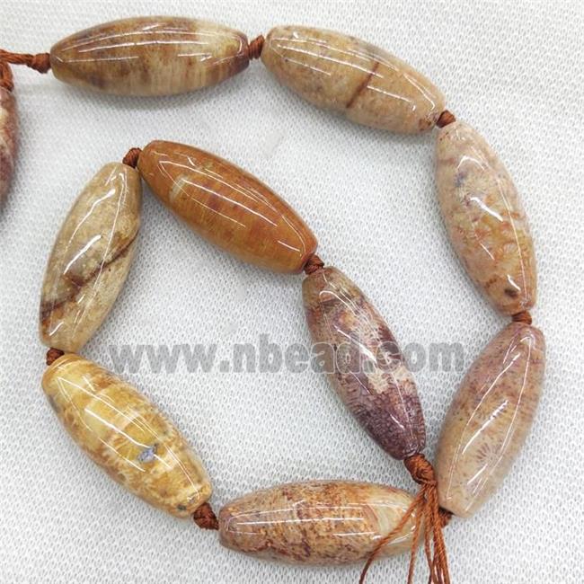 Natural Coral Fossil Rice Beads Orange