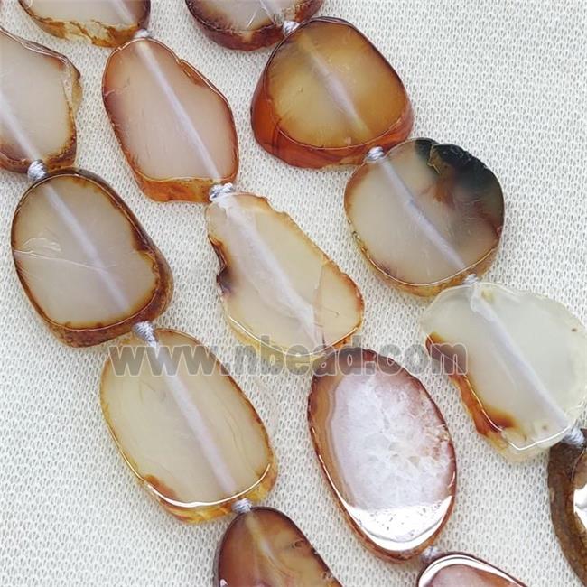 Natural Agate Slice Beads Blue White