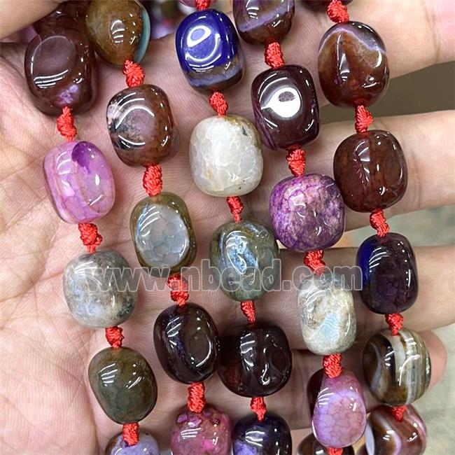 Natural Agate Freeform Beads Dye Multicolor