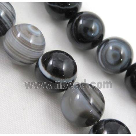 round gray Stripe Agate Stone beads