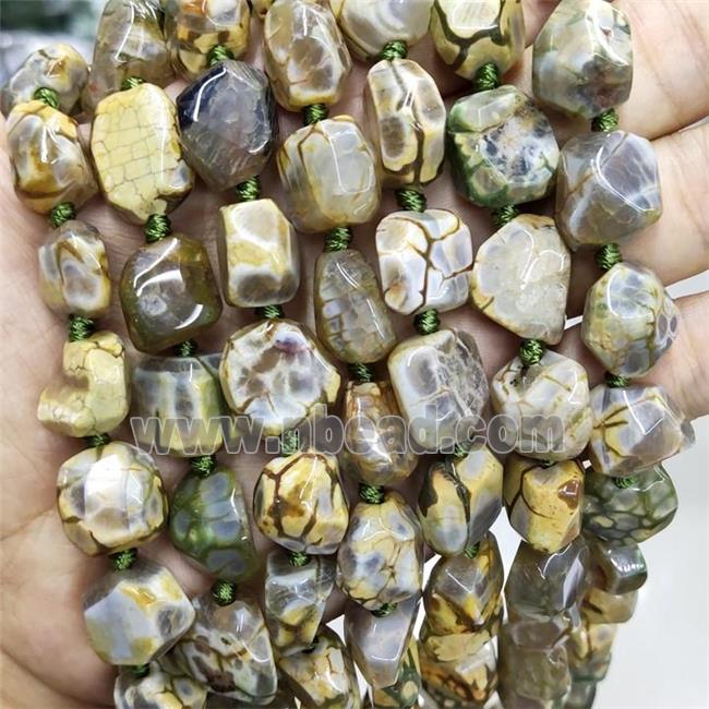 Olive Dragon Veins Agate Beads Freeform