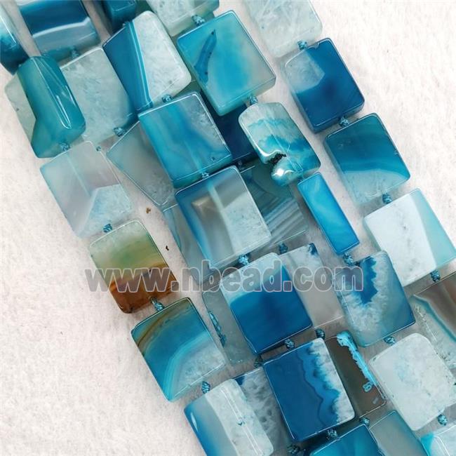 Teal Agate Rectangle Beads Dye
