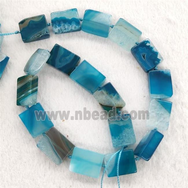 Teal Agate Rectangle Beads Dye