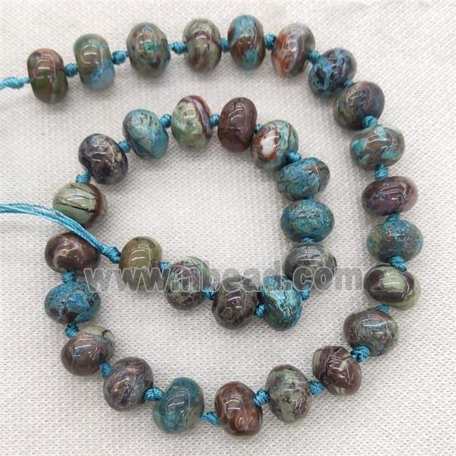 Blue Ocean Jasper Beads Smooth Rondelle Dye