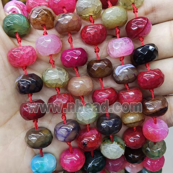 Natural Agate Beads Mix Color Faceted Rondelle Dye