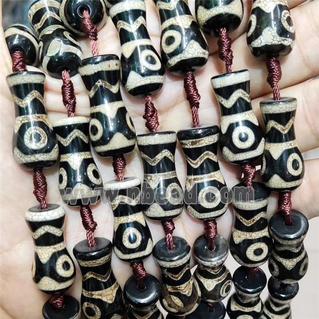 Tibetan Agate Bottle Beads Eye Black