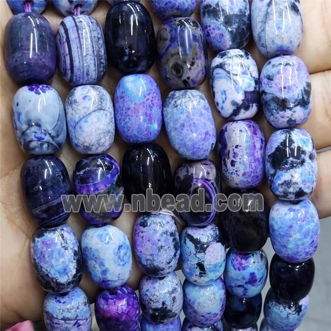 Natural Agate Beads Barrel Fired Purple Dye