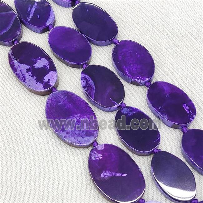 Natural Veins Agate Beads Freeform Slice Flat Purple Dye