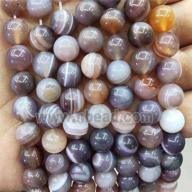 Natural Botswana Agate Beads Smooth Round