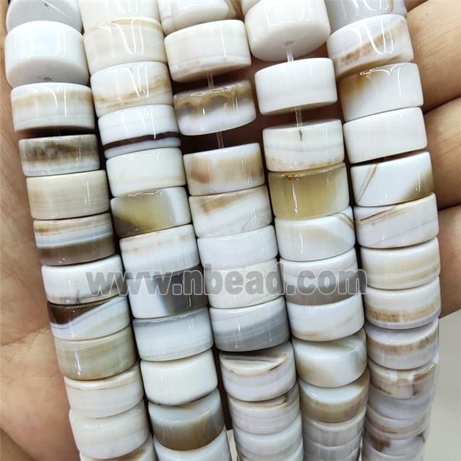 Natural Agate Heishi Beads White