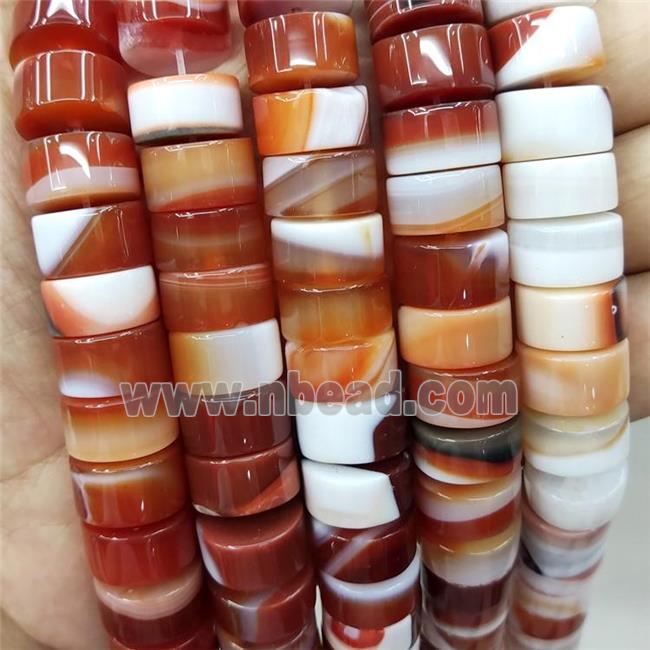 Natural Agate Heishi Beads Red