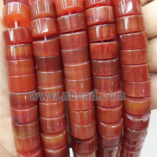 Natural Agate Heishi Beads Red