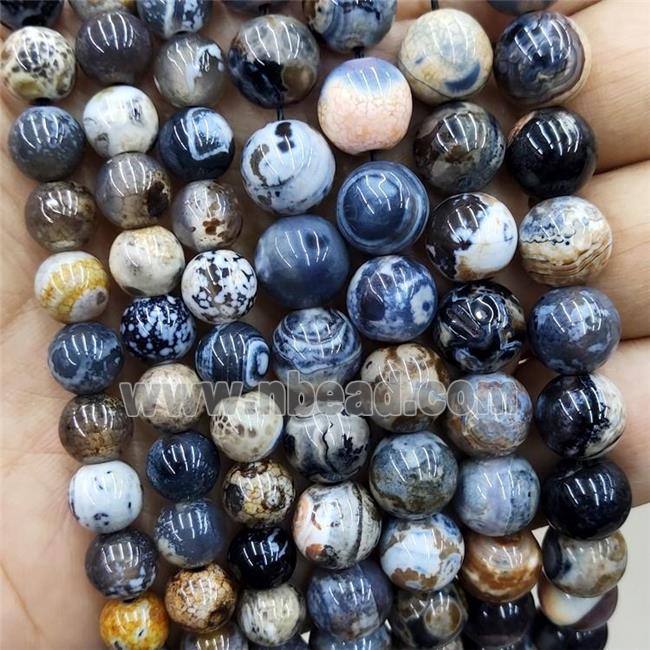 Fire Agate Beads Smooth Round Dye