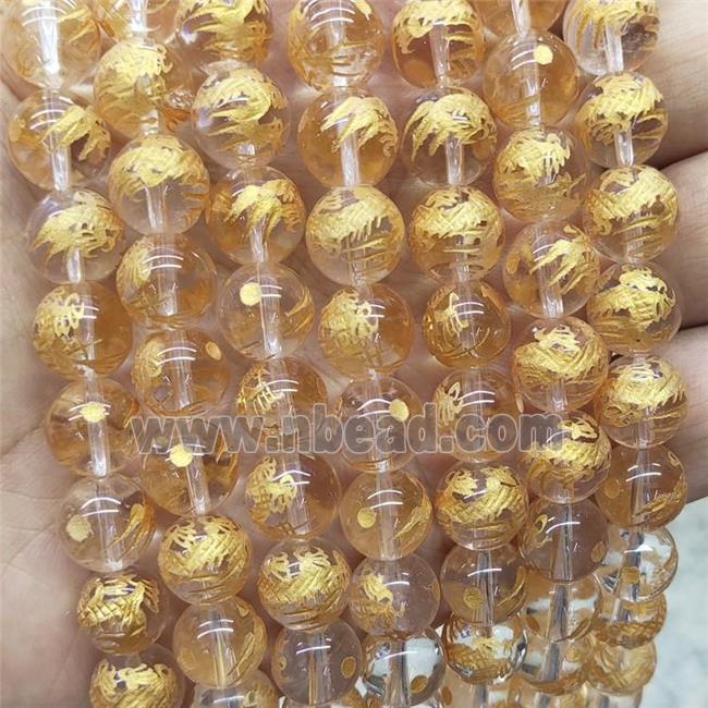 Natural Clear Quartz Beads Round Carved