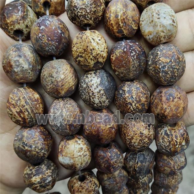 Natural Agate Beads Lantern Brown Dye