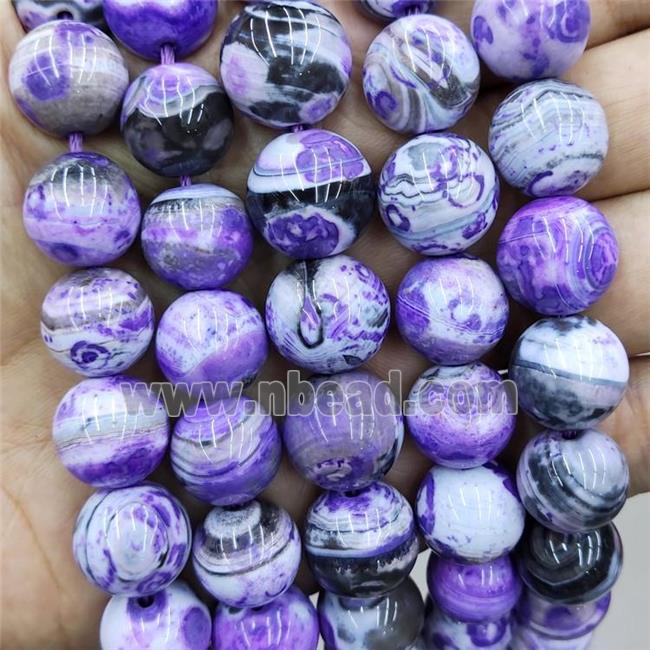 Natural Agate Beads Purple Fired Smooth Round