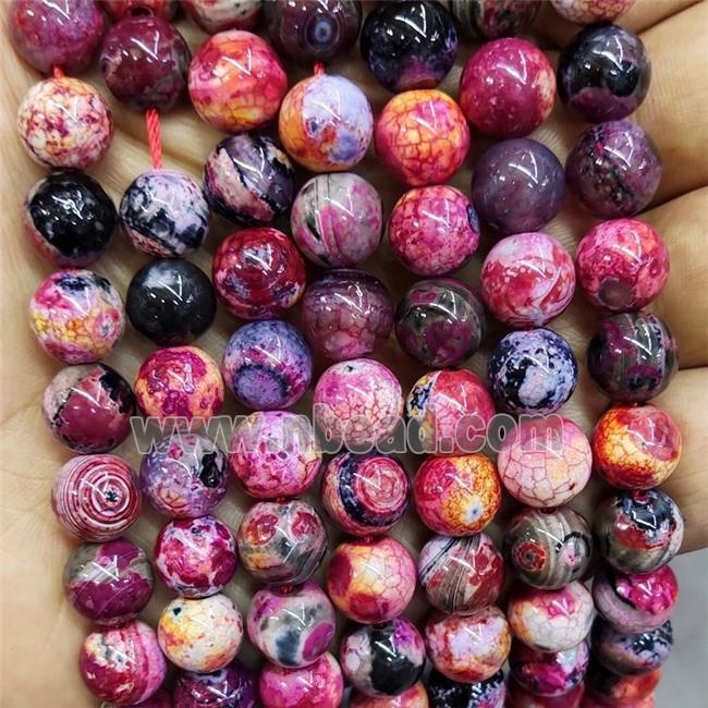 Natural Agate Beads Red Dye Smooth Round Fire
