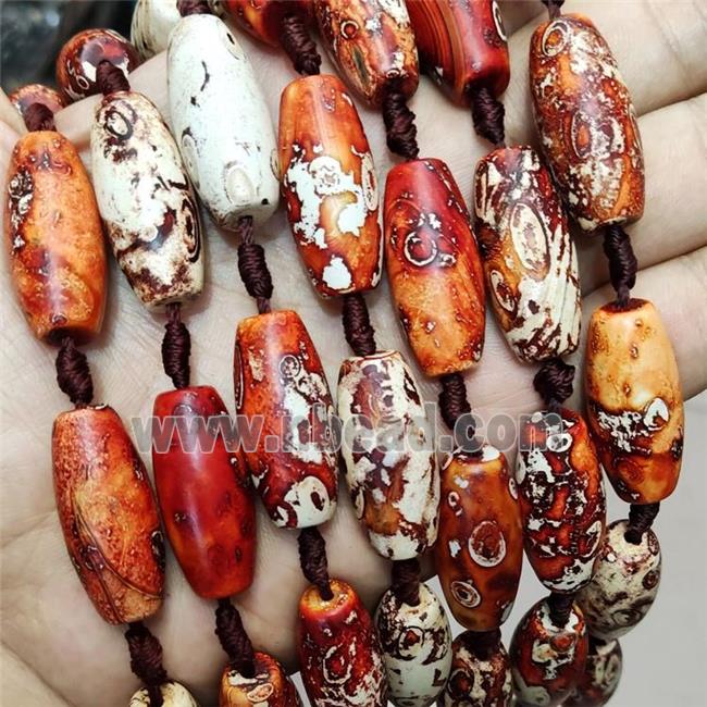Agate Rice Beads Red Woodskin