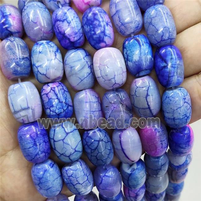 Natural Agate Beads Blue Dye Barrel