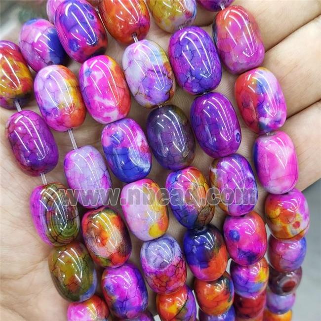 Natural Agate Beads Multicolor Dye Barrel