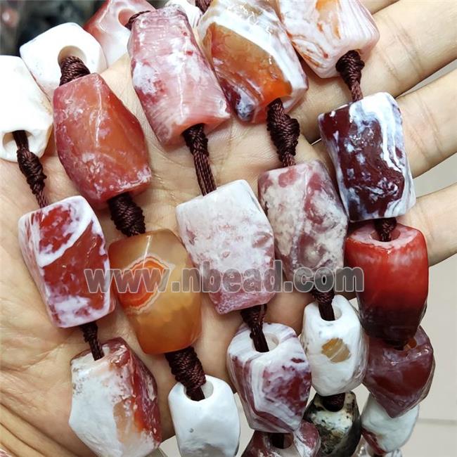 Natural Agate Beads Fire Red Dye Freeform