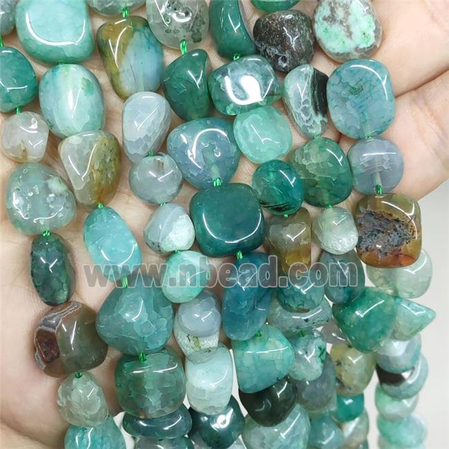 Natural Agate Chips Beads Freeform Green Dye