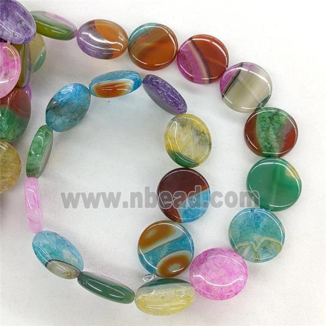 Agate Druzy Coin Beads Mixed Color Dye