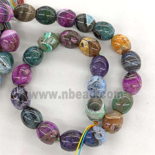 Natural Agate Barrel Beads Mixed Color Dye