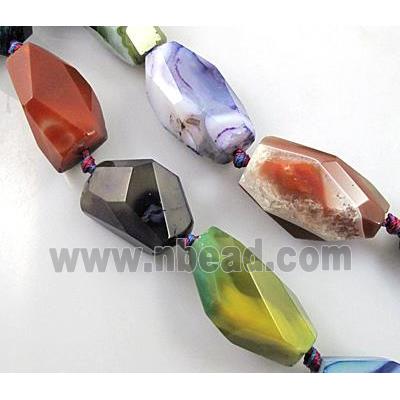 Agate Stone beads, freeform, mix color