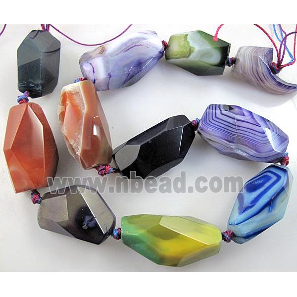 Agate Stone beads, freeform, mix color