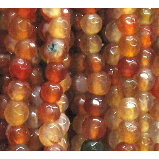 agate beads, faceted round, golden
