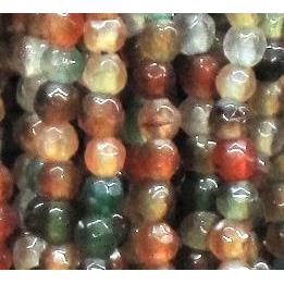 agate beads, faceted round, mixed color