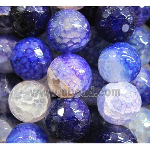 lavender dragon veins Agate bead, faceted round