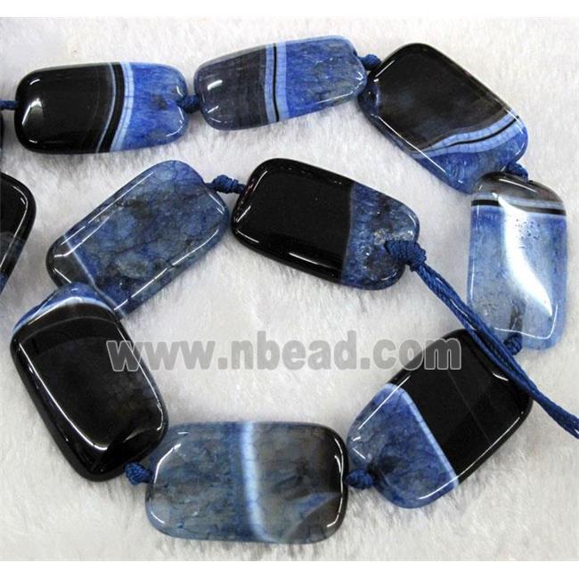 blue druzy agate stone beads, rectangle